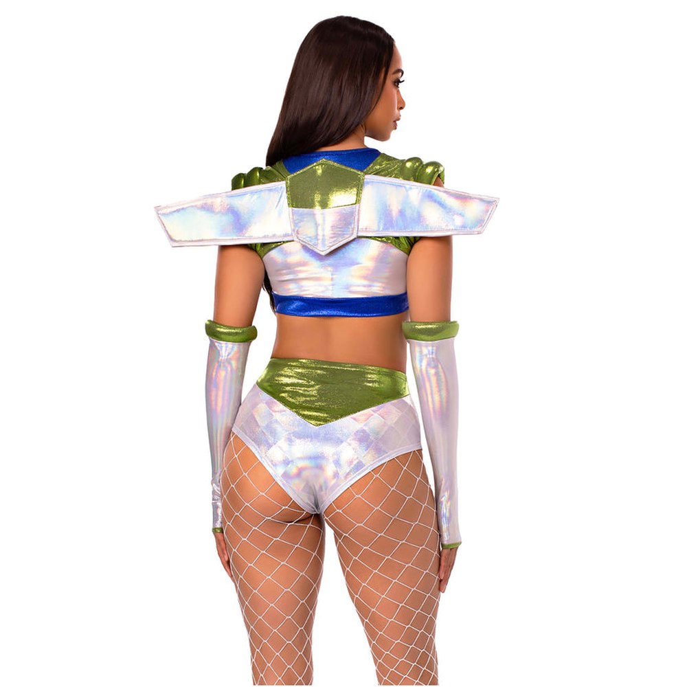 Leg Avenue - Intergalactic Ranger Kostuum - Wit/Groen